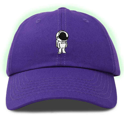 Dalix Astronaut Embroidered Glow in the Dark Hat Dad Cotton Baseball Cap Women in White