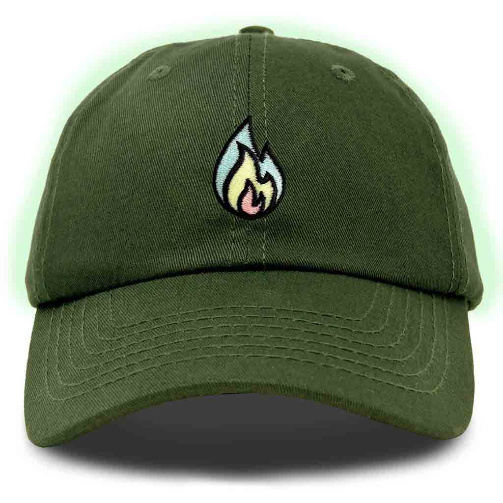 Dalix Ufo Embroidered Glow in The Dark Hat Dad Cotton Baseball Cap Men Light Blue