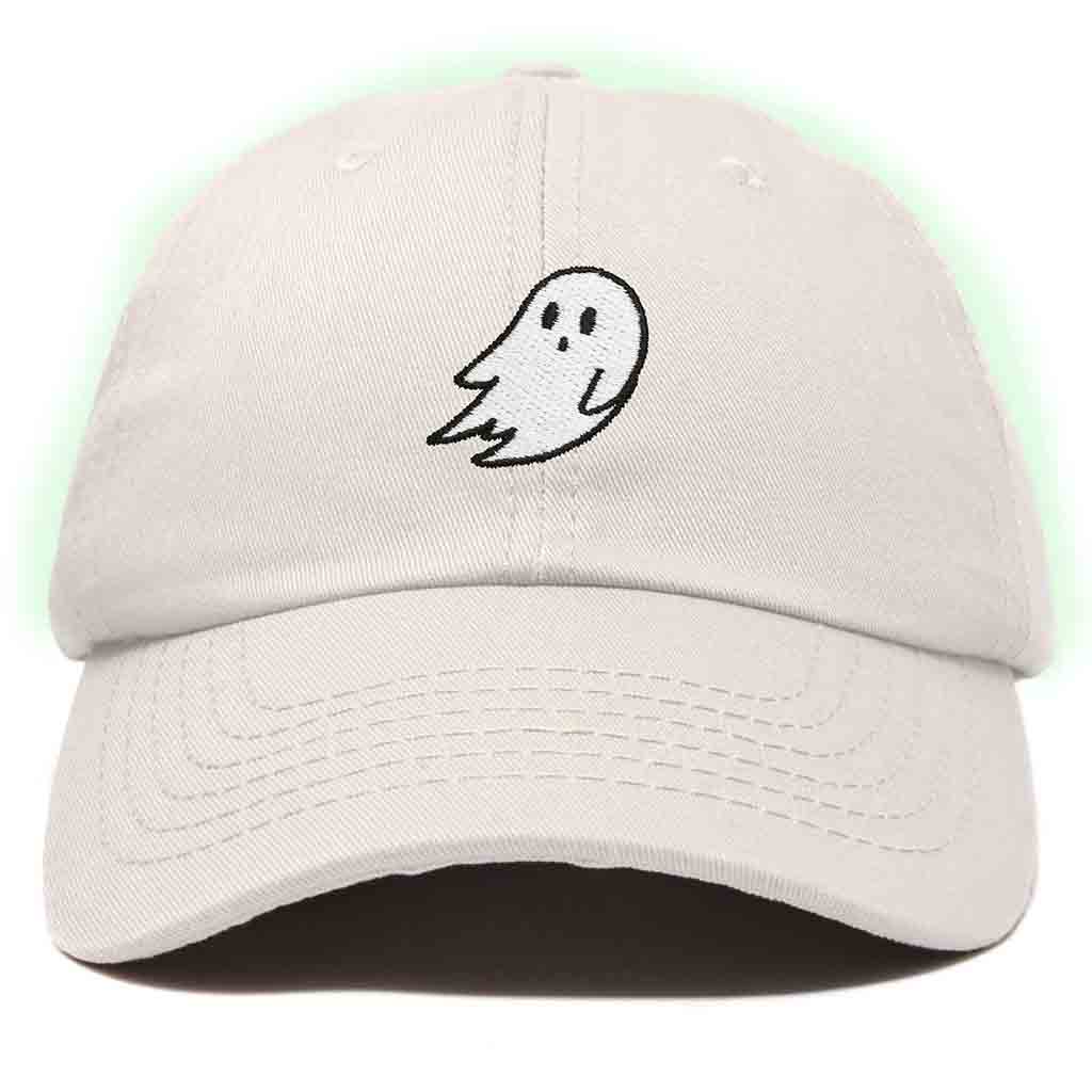 Dalix Ghost Embroidered Glow in the Dark Hat Dad Hat Cotton Baseball Cap Men in Kelly Green