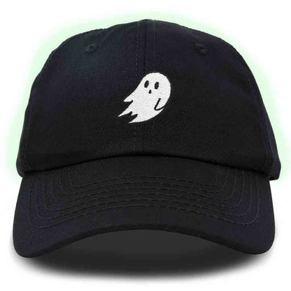 Dalix Ghost Embroidered Glow in the Dark Hat Dad Hat Cotton Baseball Cap Men in Beige