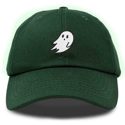 Dalix Ghost Embroidered Glow in the Dark Hat Dad Hat Cotton Baseball Cap Men in Khaki