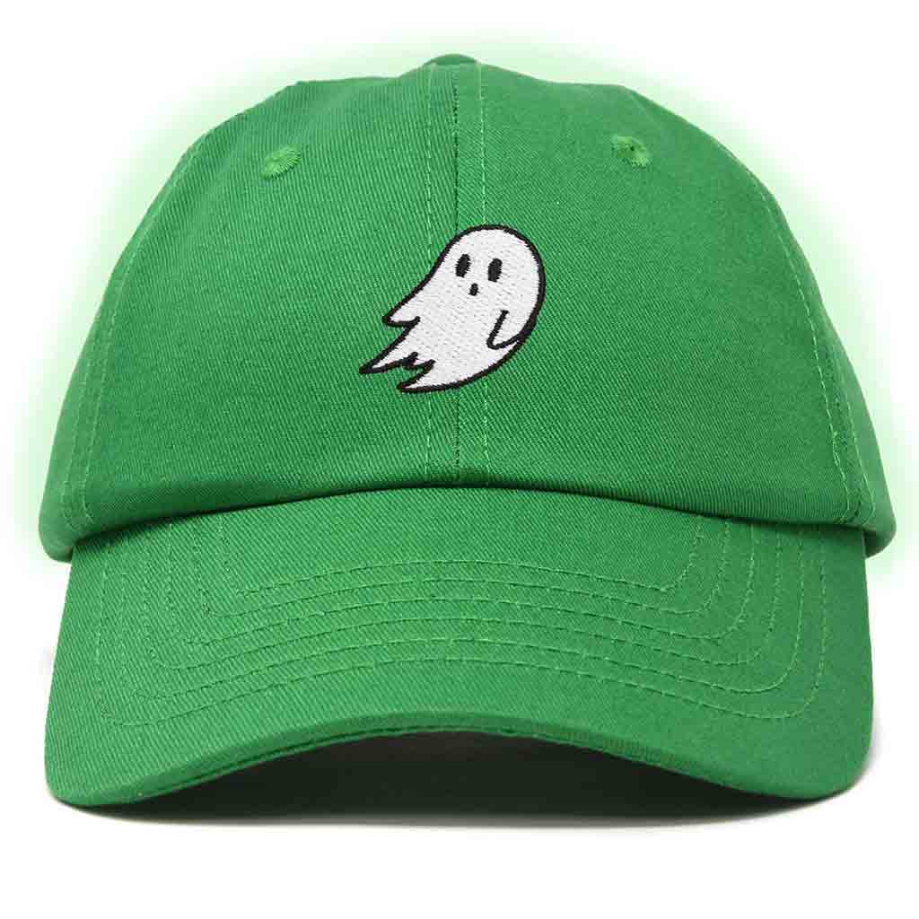 Dalix Ghost Embroidered Glow in the Dark Hat Dad Hat Cotton Baseball Cap Men in Maroon