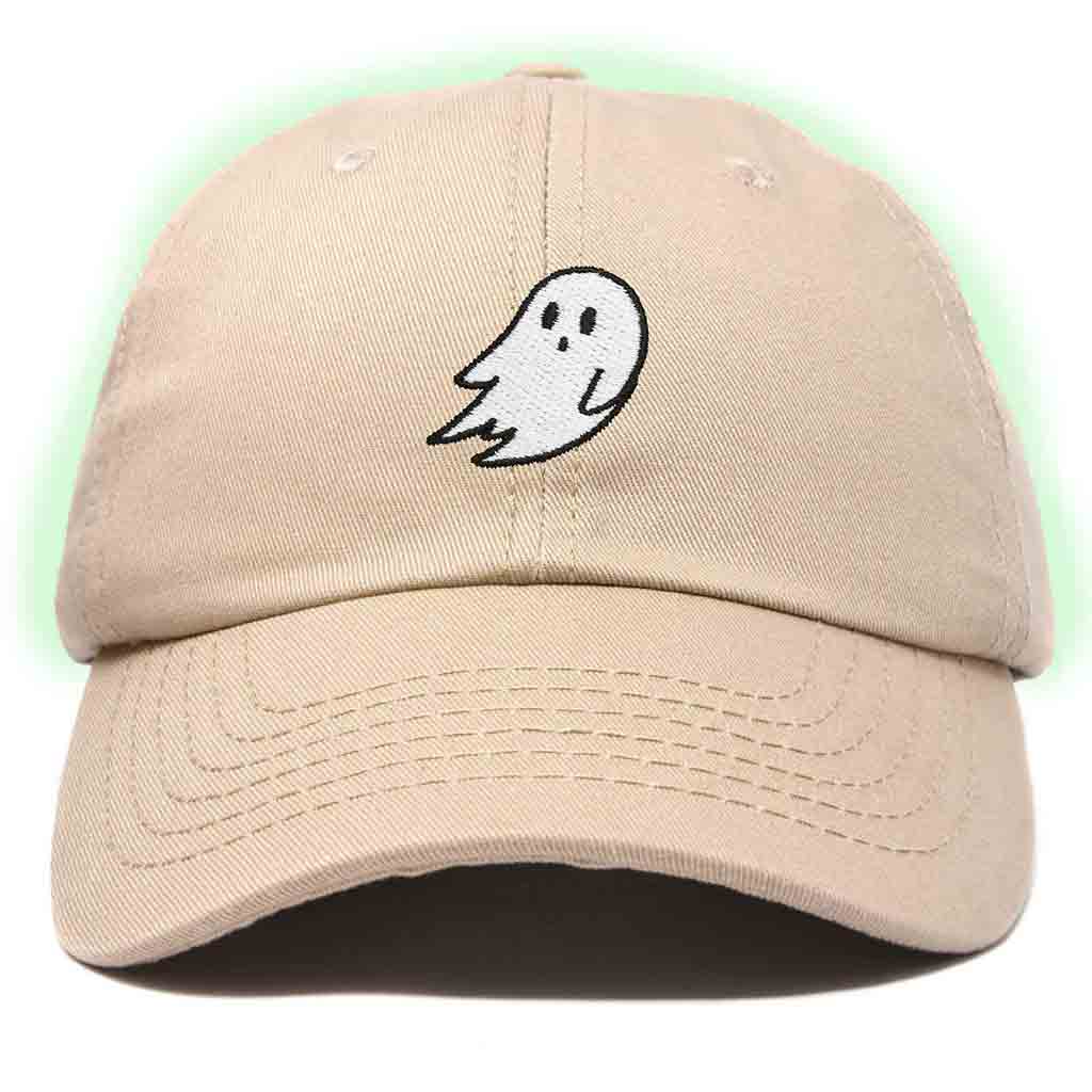 Dalix Ghost Embroidered Glow in the Dark Hat Dad Hat Cotton Baseball Cap Men in Yellow