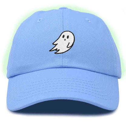 Dalix Ghost Embroidered Glow in the Dark Hat Dad Hat Cotton Baseball Cap Men in Olive