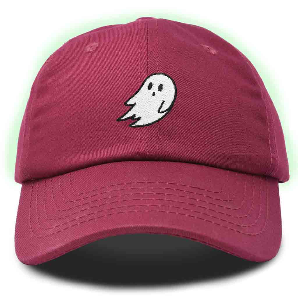 Dalix Ghost Embroidered Glow in the Dark Hat Dad Hat Cotton Baseball Cap Men in Purple