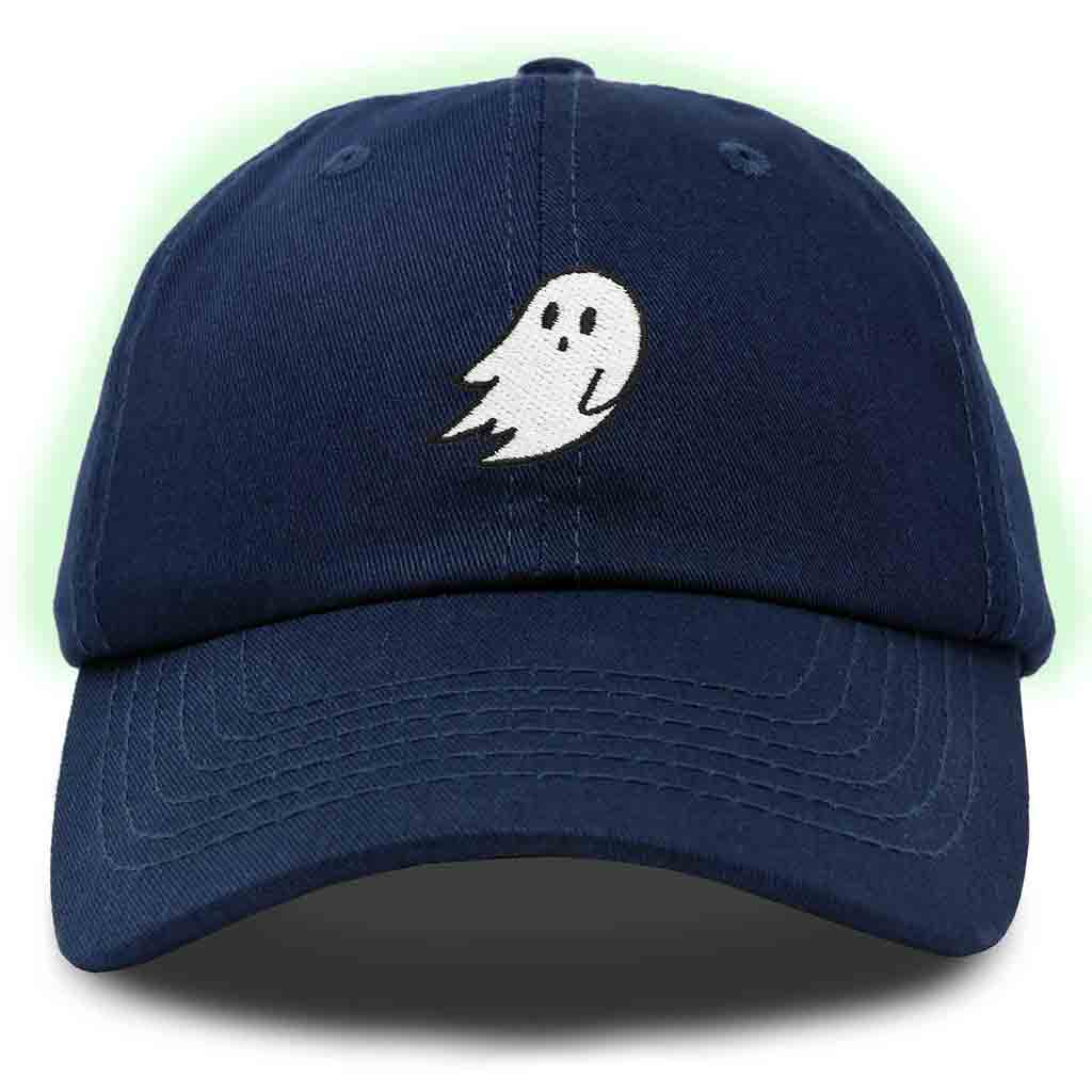 Dalix Ghost Embroidered Glow in the Dark Hat Dad Hat Cotton Baseball Cap Men in Red