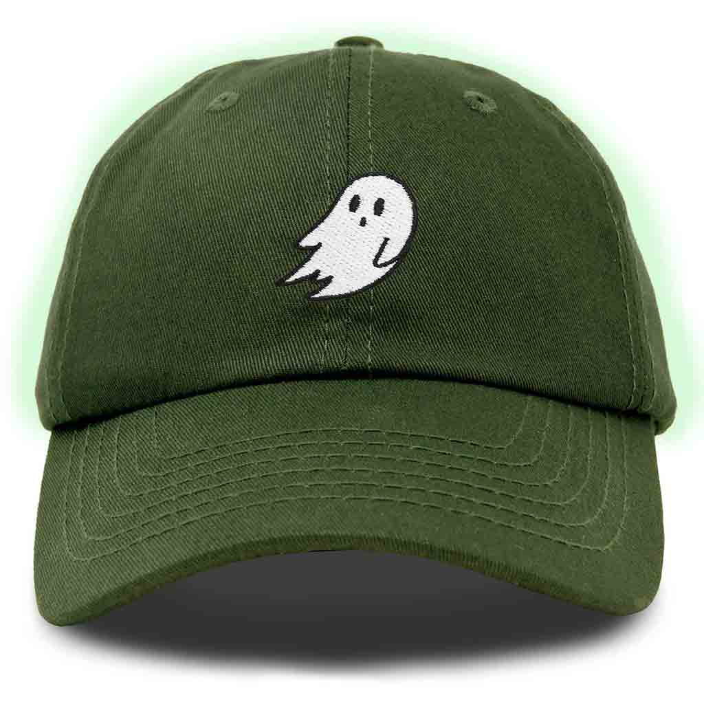 Dalix Ghost Embroidered Glow in the Dark Hat Dad Hat Cotton Baseball Cap Men in Royal Blue