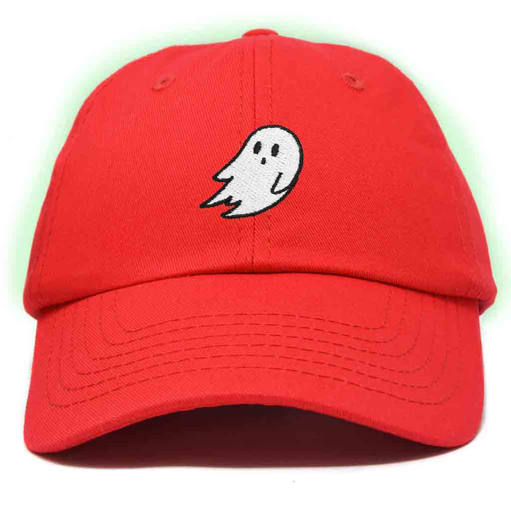 Dalix Ghost Embroidered Glow in the Dark Hat Dad Hat Cotton Baseball Cap Men in Washed Navy Blue