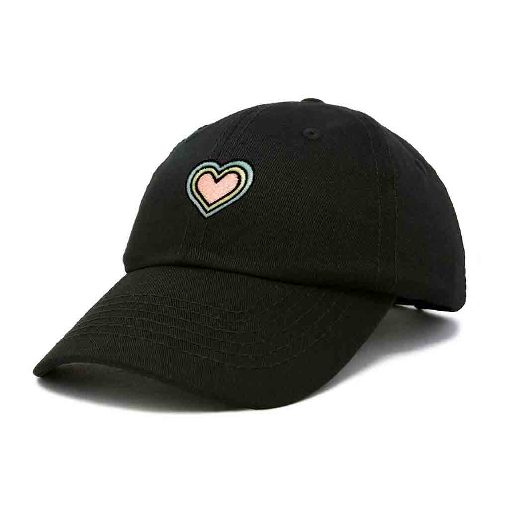Dalix Heart Embroidered Glow in the Dark Hat Dad Hat Cotton Baseball Cap in Gray