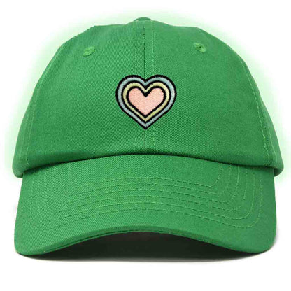 Dalix Heart Embroidered Glow in the Dark Hat Dad Hat Cotton Baseball Cap in Maroon