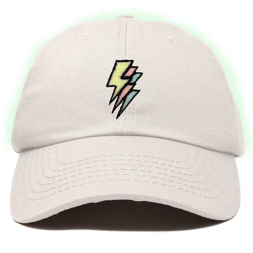 Dalix Lightning Embroidered Glow in the Dark Hat Dad Cotton Baseball Cap Men in Kelly Green