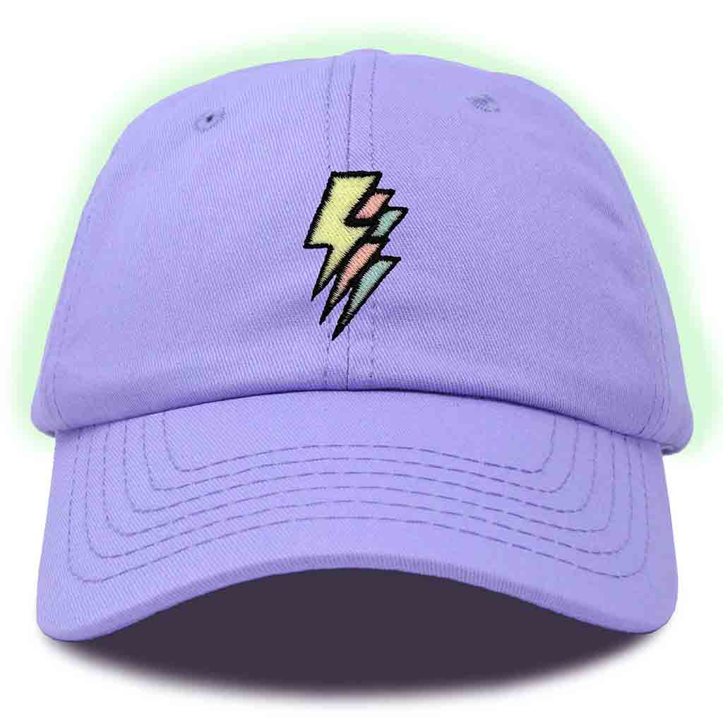 Dalix Lightning Embroidered Glow in the Dark Hat Dad Cotton Baseball Cap Men in Navy Blue