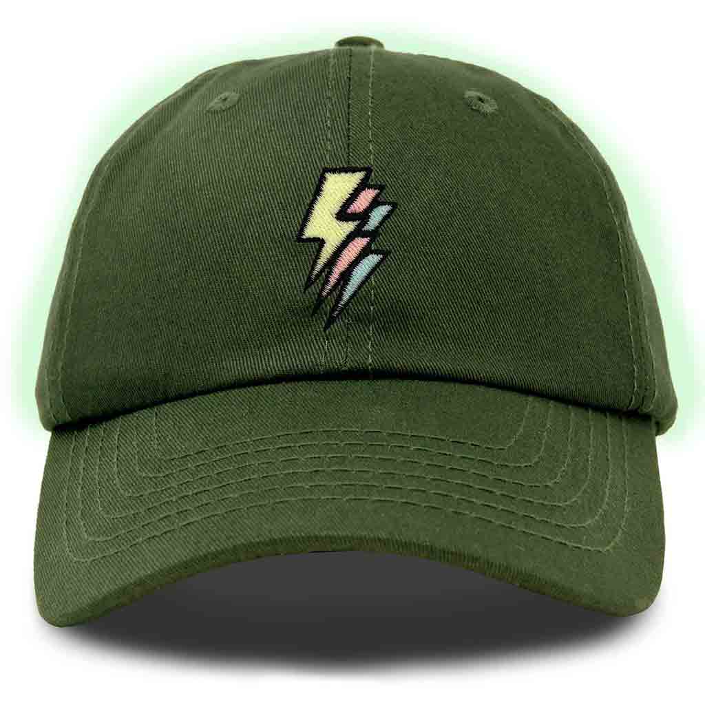 Dalix Lightning Embroidered Glow in the Dark Hat Dad Cotton Baseball Cap Men in Royal Blue
