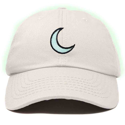 Dalix Moon Embroidered Glow in the Dark Hat Dad Cotton Baseball Cap Women in Kelly Green