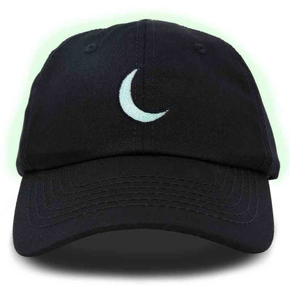 Dalix Moon Embroidered Glow in the Dark Hat Dad Cotton Baseball Cap Women in Beige