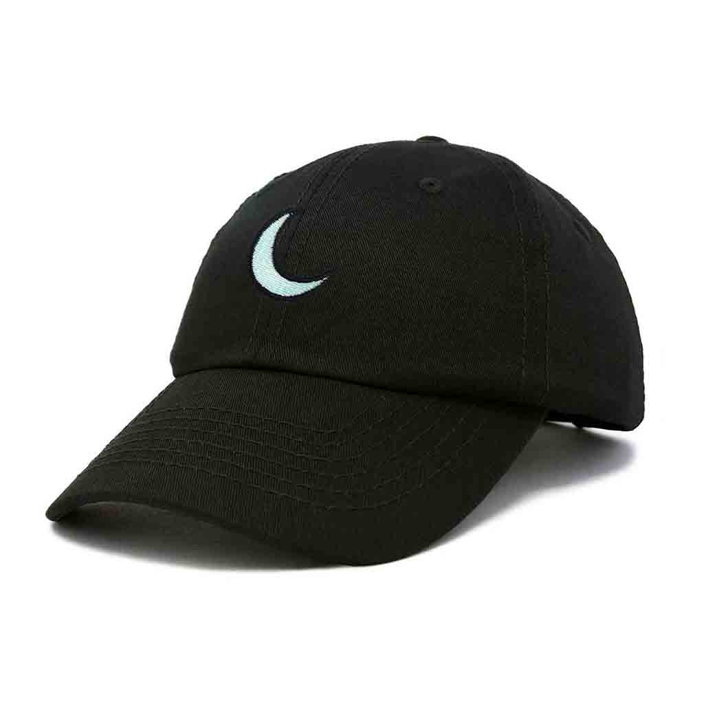 Dalix Moon Embroidered Glow in the Dark Hat Dad Cotton Baseball Cap Women in Gray