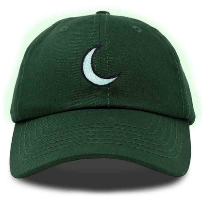 Dalix Moon Embroidered Glow in the Dark Hat Dad Cotton Baseball Cap Women in Khaki