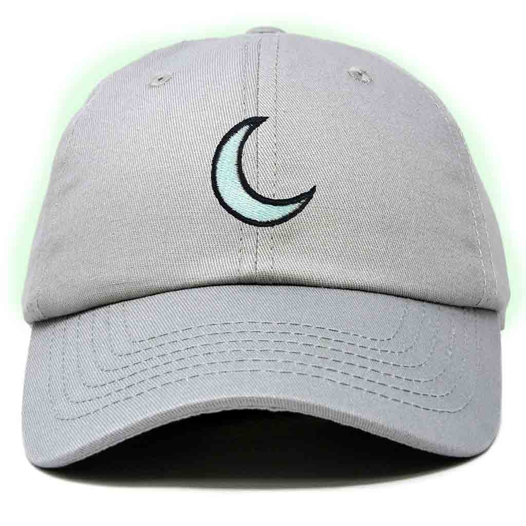 Dalix Moon Embroidered Glow in the Dark Hat Dad Cotton Baseball Cap Women in Light Blue
