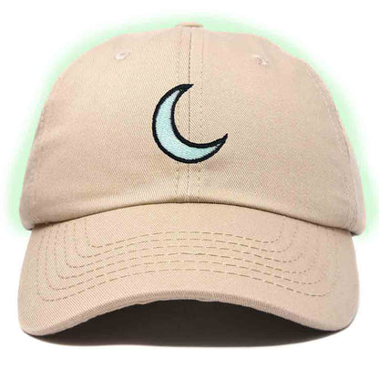 Dalix Moon Embroidered Glow in the Dark Hat Dad Cotton Baseball Cap Women in Yellow