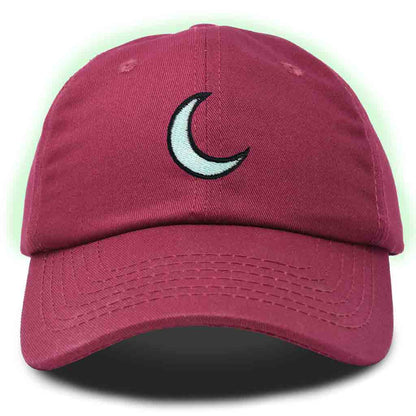 Dalix Moon Embroidered Glow in the Dark Hat Dad Cotton Baseball Cap Women in Purple