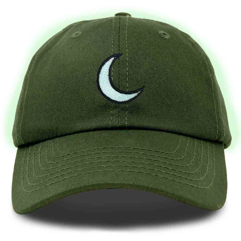 Dalix Moon Embroidered Glow in the Dark Hat Dad Cotton Baseball Cap Women in Royal Blue
