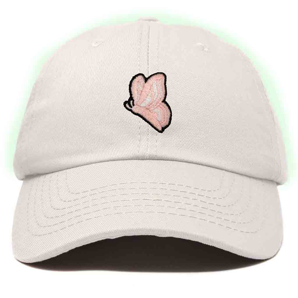 Dalix Moth Embroidered Glow in the Dark Hat Dad Hat Cotton Baseball Cap in Kelly Green