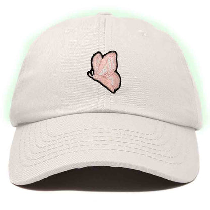 Dalix Moth Embroidered Glow in the Dark Hat Dad Hat Cotton Baseball Cap in Kelly Green