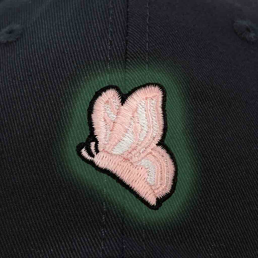 Dalix Moth Embroidered Glow in the Dark Hat Dad Hat Cotton Baseball Cap in Black