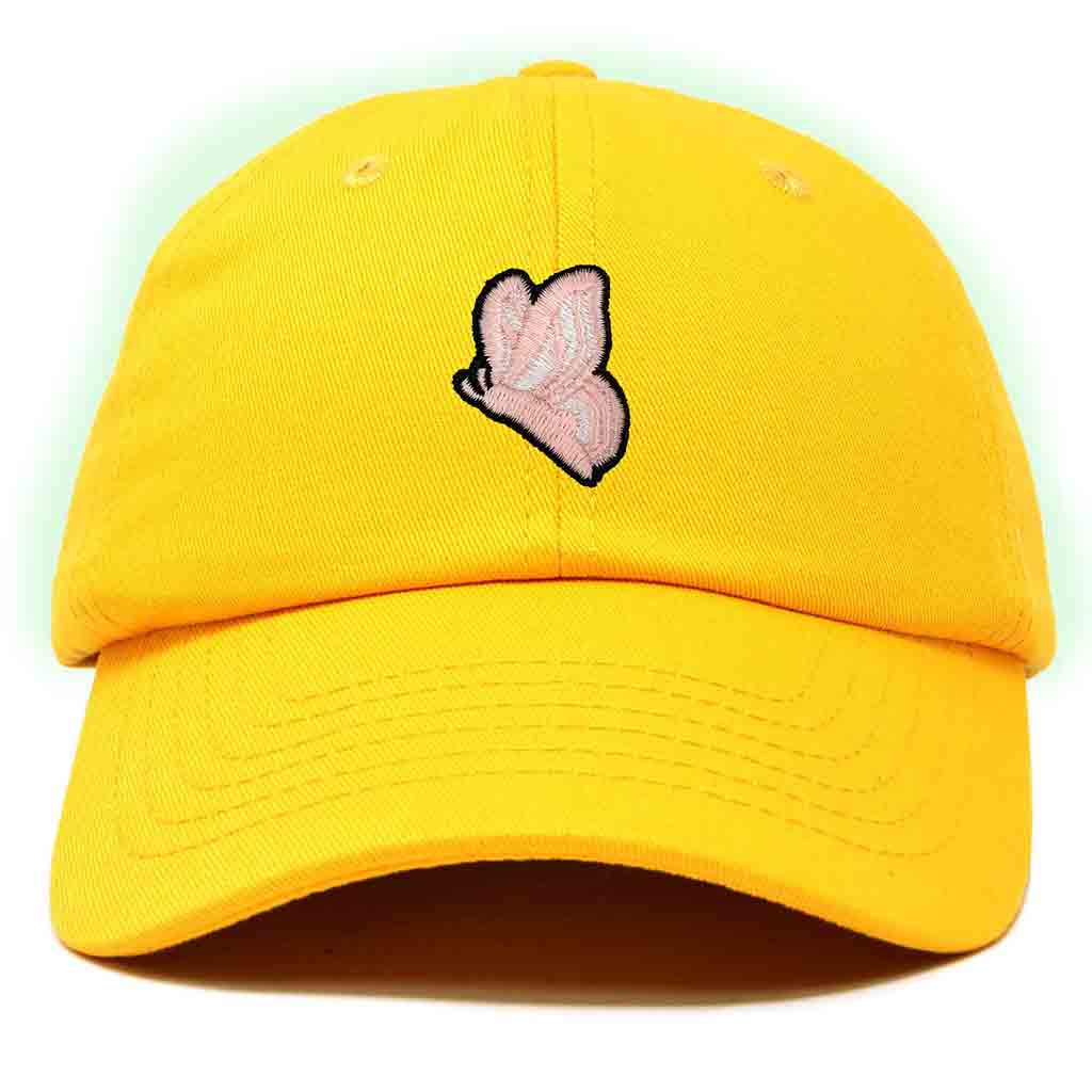 Dalix Moth Embroidered Glow in the Dark Hat Dad Hat Cotton Baseball Cap in Lavender