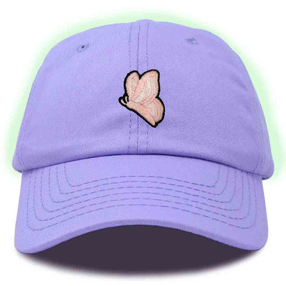 Dalix Moth Embroidered Glow in the Dark Hat Dad Hat Cotton Baseball Cap in Navy Blue