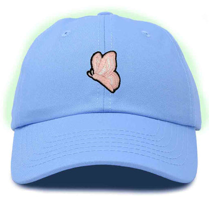 Dalix Moth Embroidered Glow in the Dark Hat Dad Hat Cotton Baseball Cap in Olive