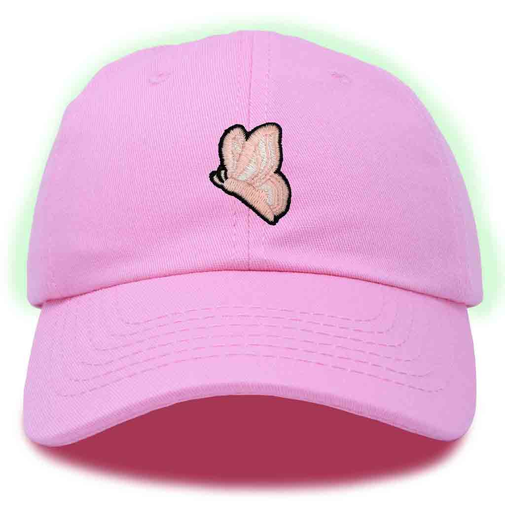 Dalix Moth Embroidered Glow in the Dark Hat Dad Hat Cotton Baseball Cap in Orange