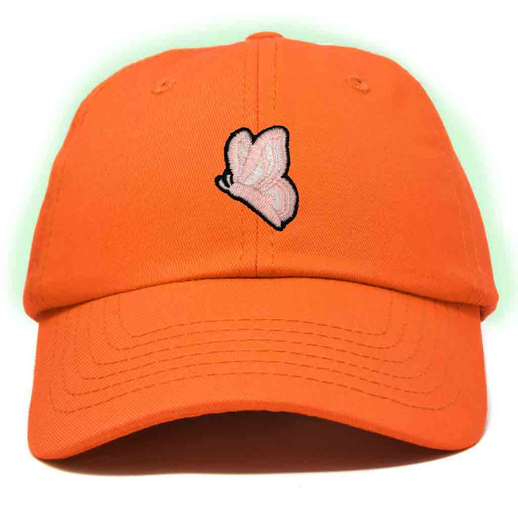 Dalix Moth Embroidered Glow in the Dark Hat Dad Hat Cotton Baseball Cap in Teal