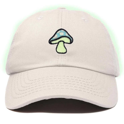 Dalix Mushroom Embroidered Glow in the Dark Hat Dad Hat Cotton Baseball Cap in Kelly Green