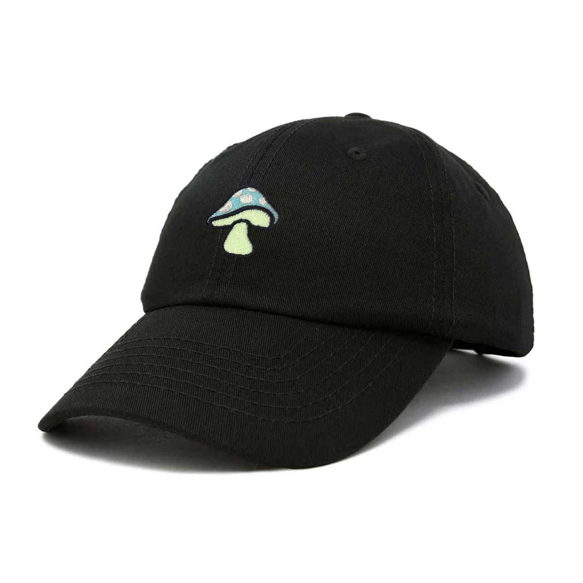 Dalix Mushroom Embroidered Glow in the Dark Hat Dad Hat Cotton Baseball Cap in Gray
