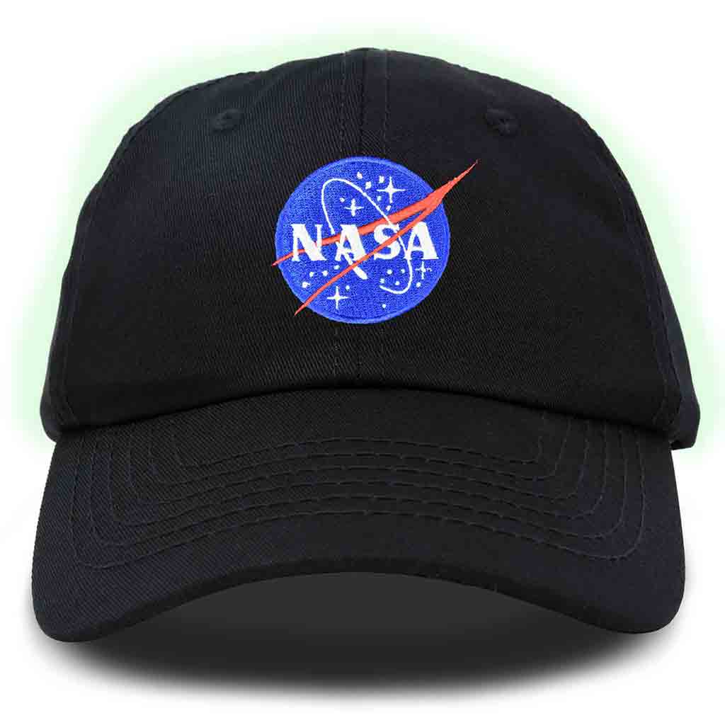 Dalix NASA Embroidered Glow in the Dark Hat Dad Cotton Baseball Cap Men in Beige