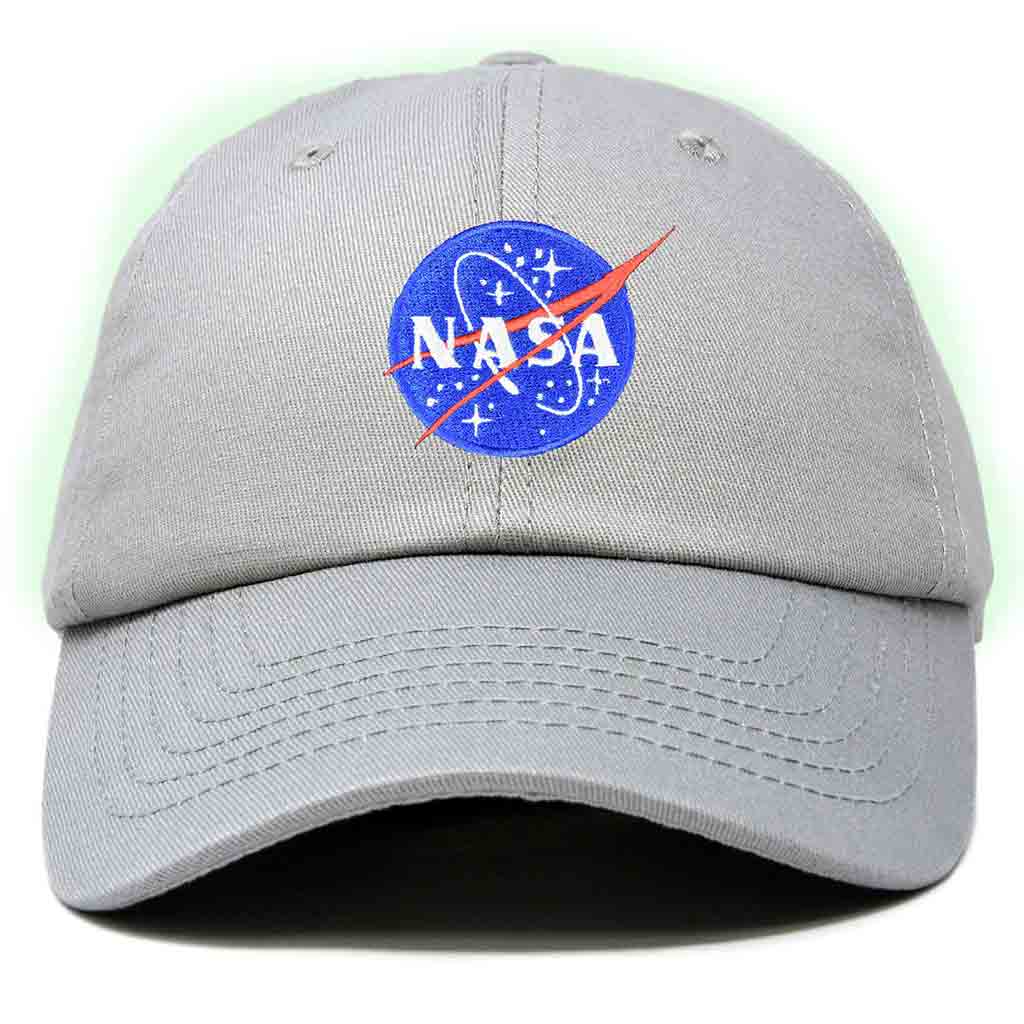 Dalix NASA Embroidered Glow in the Dark Hat Dad Cotton Baseball Cap Men in Light Blue