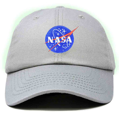 Dalix NASA Embroidered Glow in the Dark Hat Dad Cotton Baseball Cap Men in Light Blue
