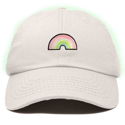 Dalix Rainbow Embroidered Glow in the Dark Hat Dad Cotton Baseball Cap Women in Kelly Green