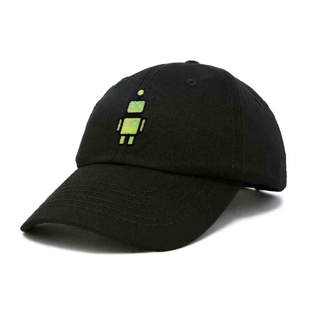 Dalix Robot Embroidered Glow in the Dark Hat Dad Hat Cotton Baseball Cap in Gray