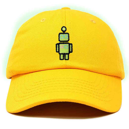 Dalix Robot Embroidered Glow in the Dark Hat Dad Hat Cotton Baseball Cap in Lavender