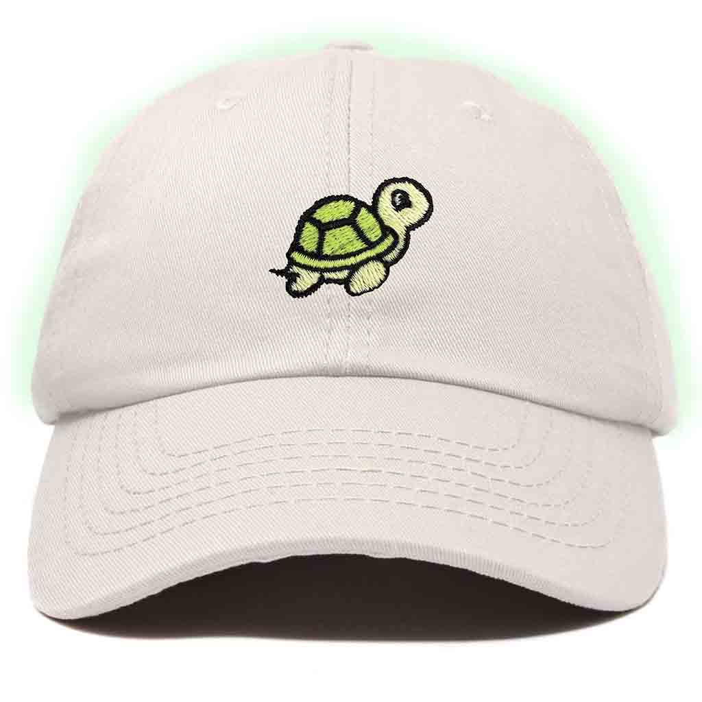 Dalix Turtle Embroidered Glow in the Dark Dad Hat Cotton Baseball Cap Men in Kelly Green