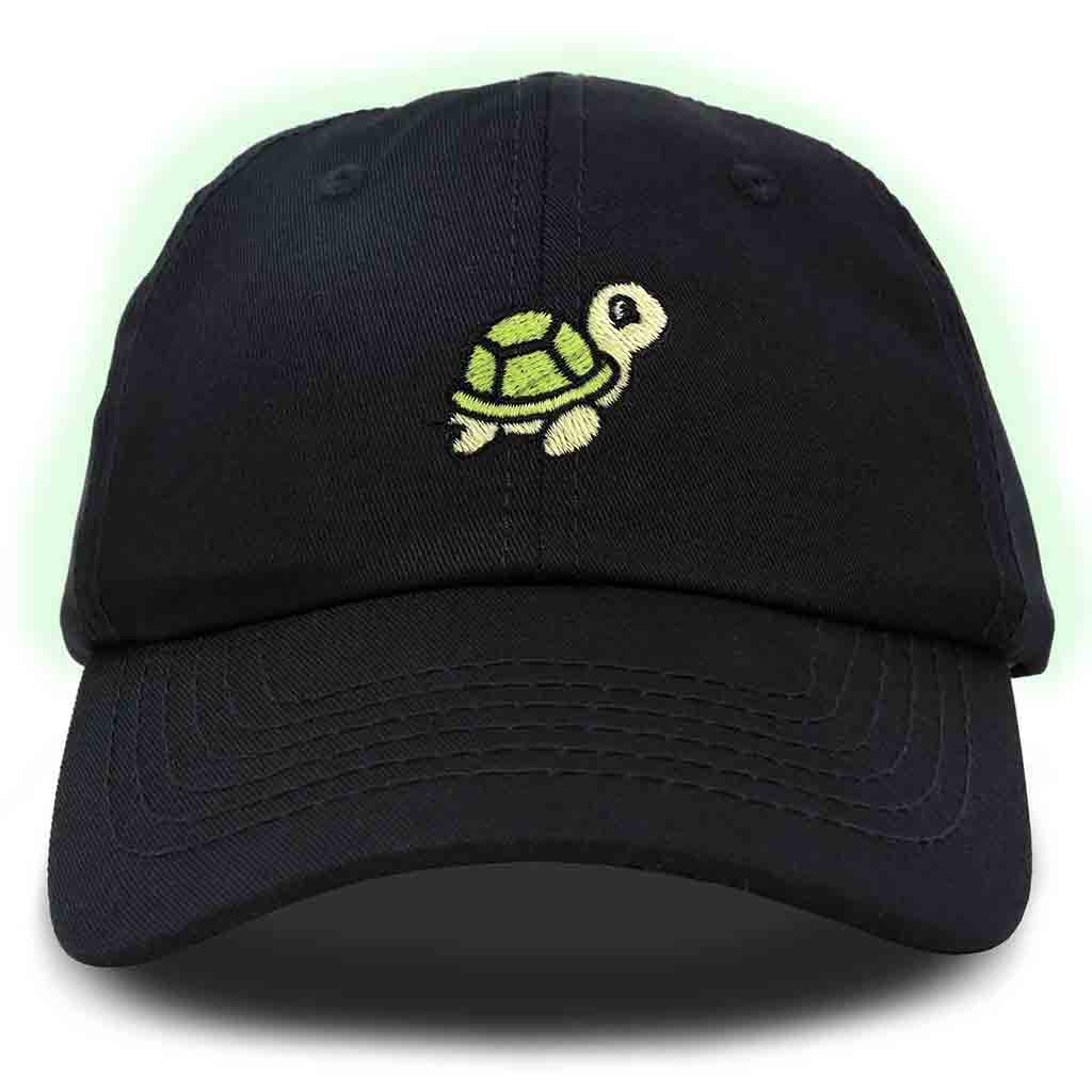 Dalix Turtle Embroidered Glow in the Dark Dad Hat Cotton Baseball Cap Men in Beige