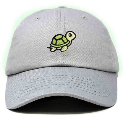 Dalix Turtle Embroidered Glow in the Dark Dad Hat Cotton Baseball Cap Men in Light Blue