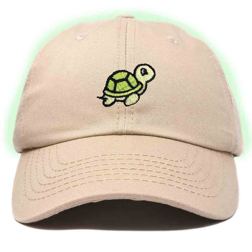 Dalix Turtle Embroidered Glow in the Dark Dad Hat Cotton Baseball Cap Men in Yellow