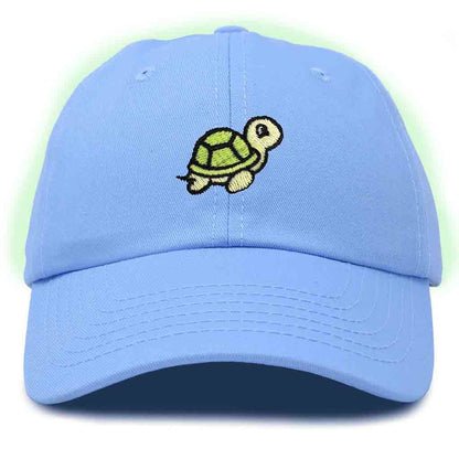Dalix Turtle Embroidered Glow in the Dark Dad Hat Cotton Baseball Cap Men in Olive