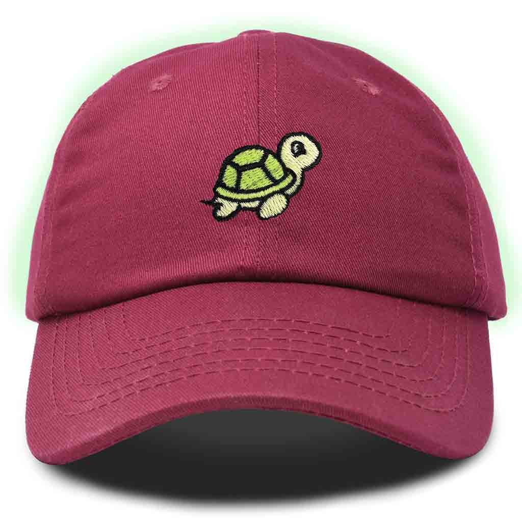 Dalix Turtle Embroidered Glow in the Dark Dad Hat Cotton Baseball Cap Men in Purple