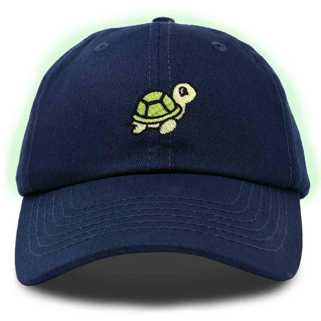 Dalix Turtle Embroidered Glow in the Dark Dad Hat Cotton Baseball Cap Men in Red