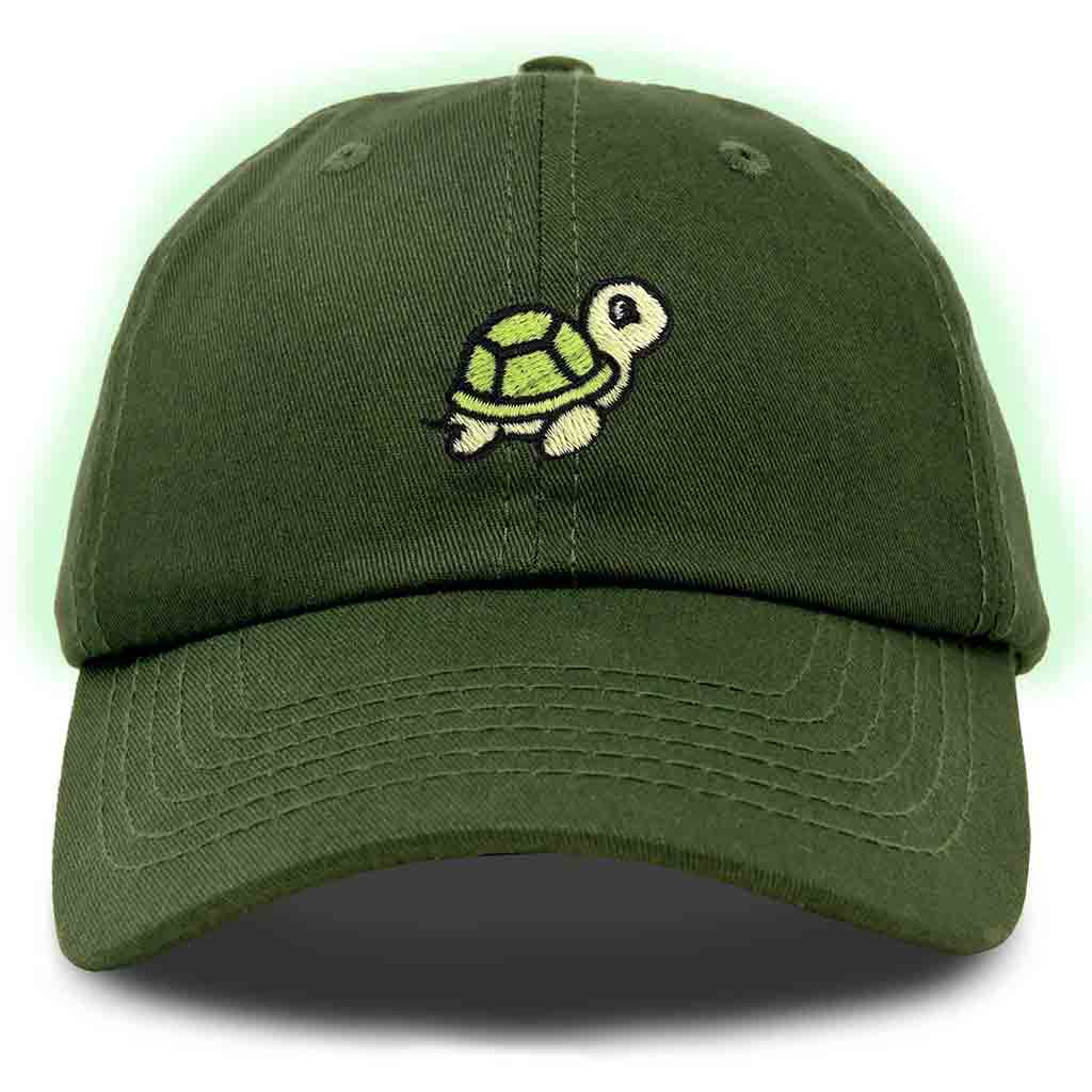 Dalix Turtle Embroidered Glow in the Dark Dad Hat Cotton Baseball Cap Men in Royal Blue