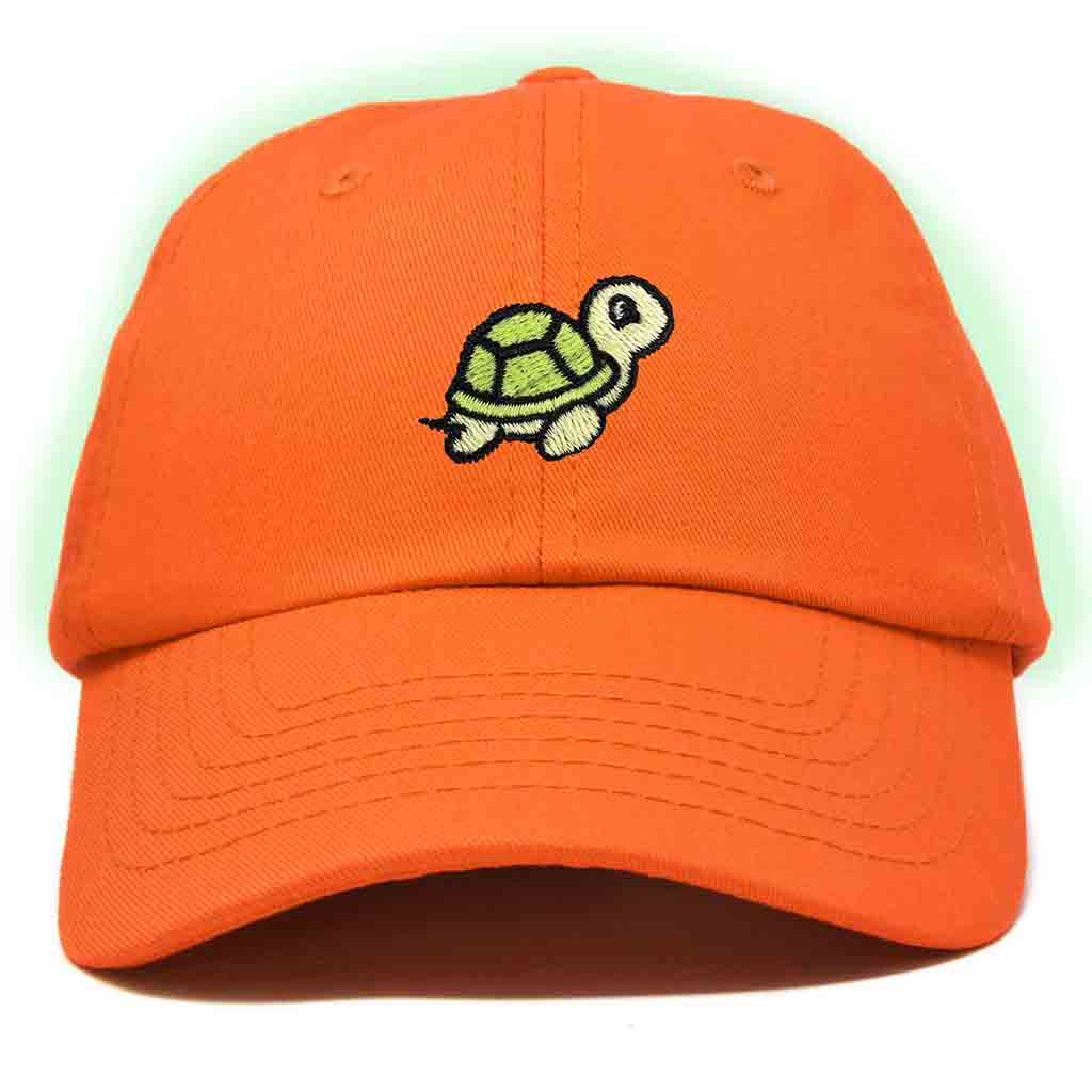 Dalix Turtle Embroidered Glow in the Dark Dad Hat Cotton Baseball Cap Men in Teal